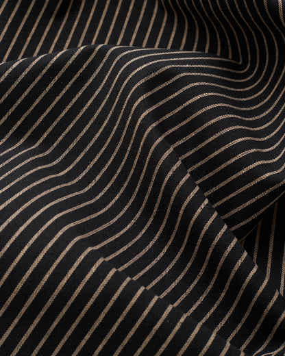 Black and Tan Stripe Linen Cotton