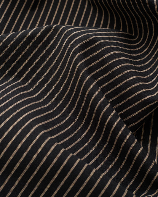 Black and Tan Stripe Linen Cotton