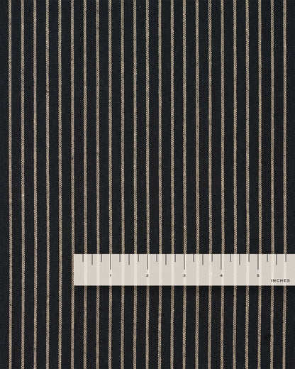 Black and Tan Stripe Linen Cotton