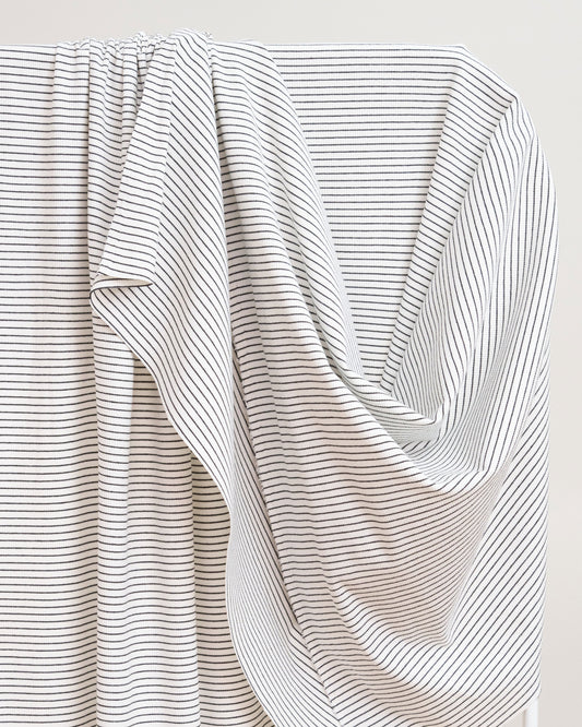 Black and White Baby Stripe Rib Knit