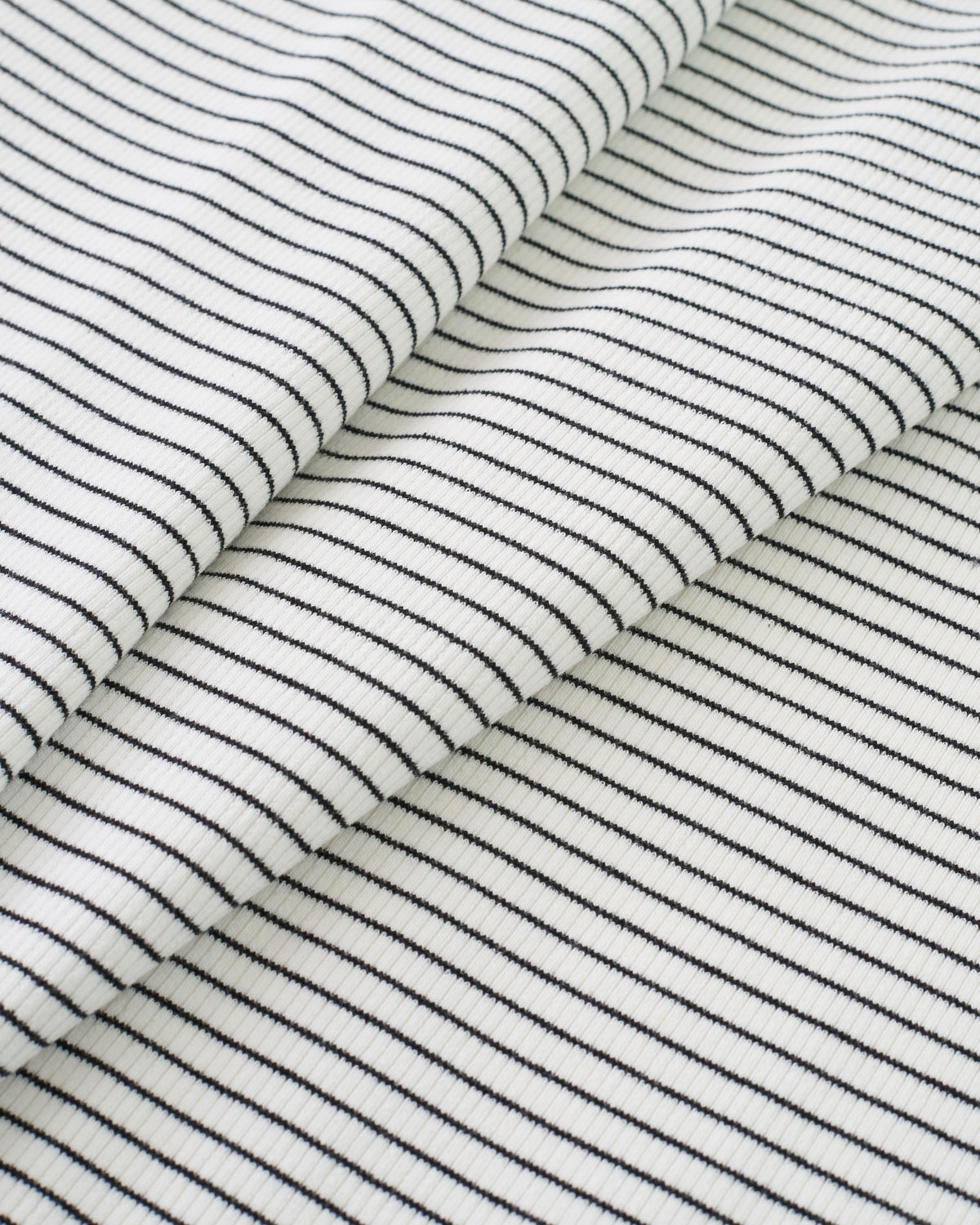 Black and White Baby Stripe Rib Knit