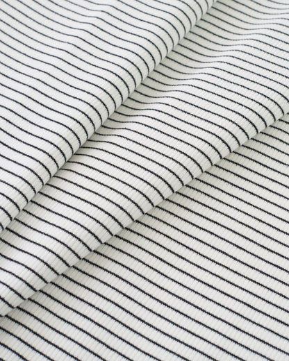 Black and White Baby Stripe Rib Knit