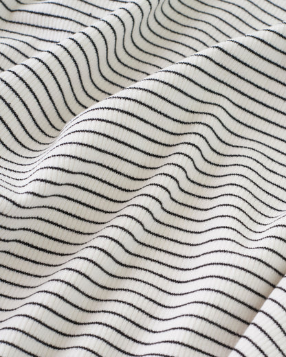 Black and White Baby Stripe Rib Knit