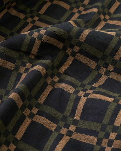 Black Forest Railroad Check Woven Linen Cotton