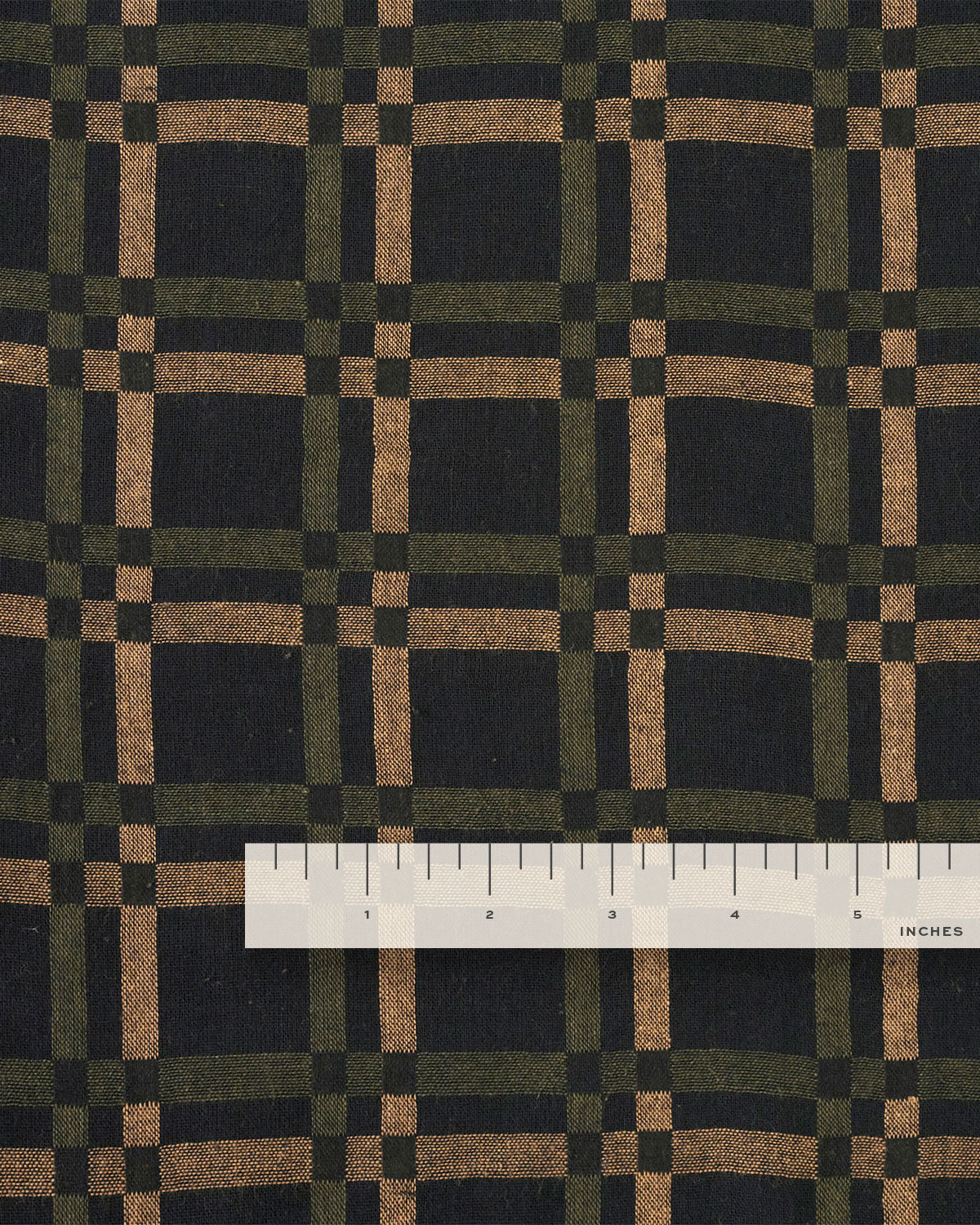 Black Forest Railroad Check Woven Linen Cotton