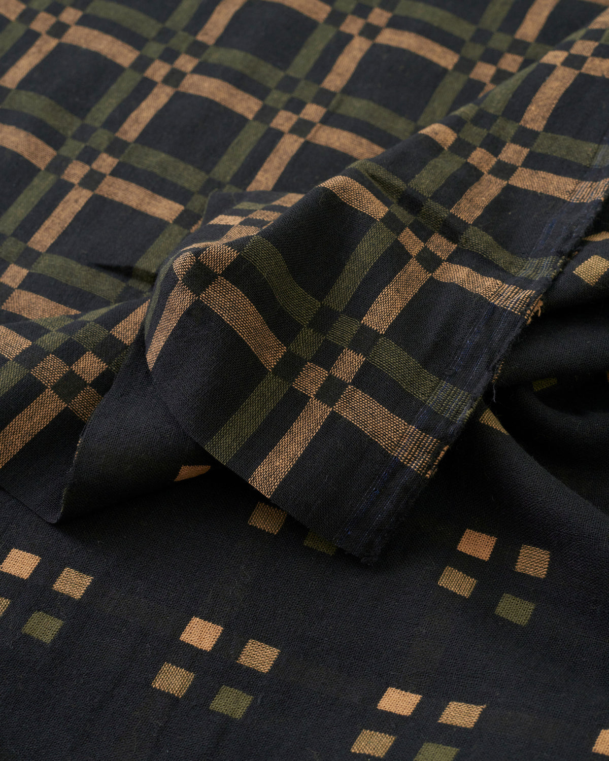 Black Forest Railroad Check Woven Linen Cotton