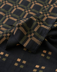 Black Forest Railroad Check Woven Linen Cotton