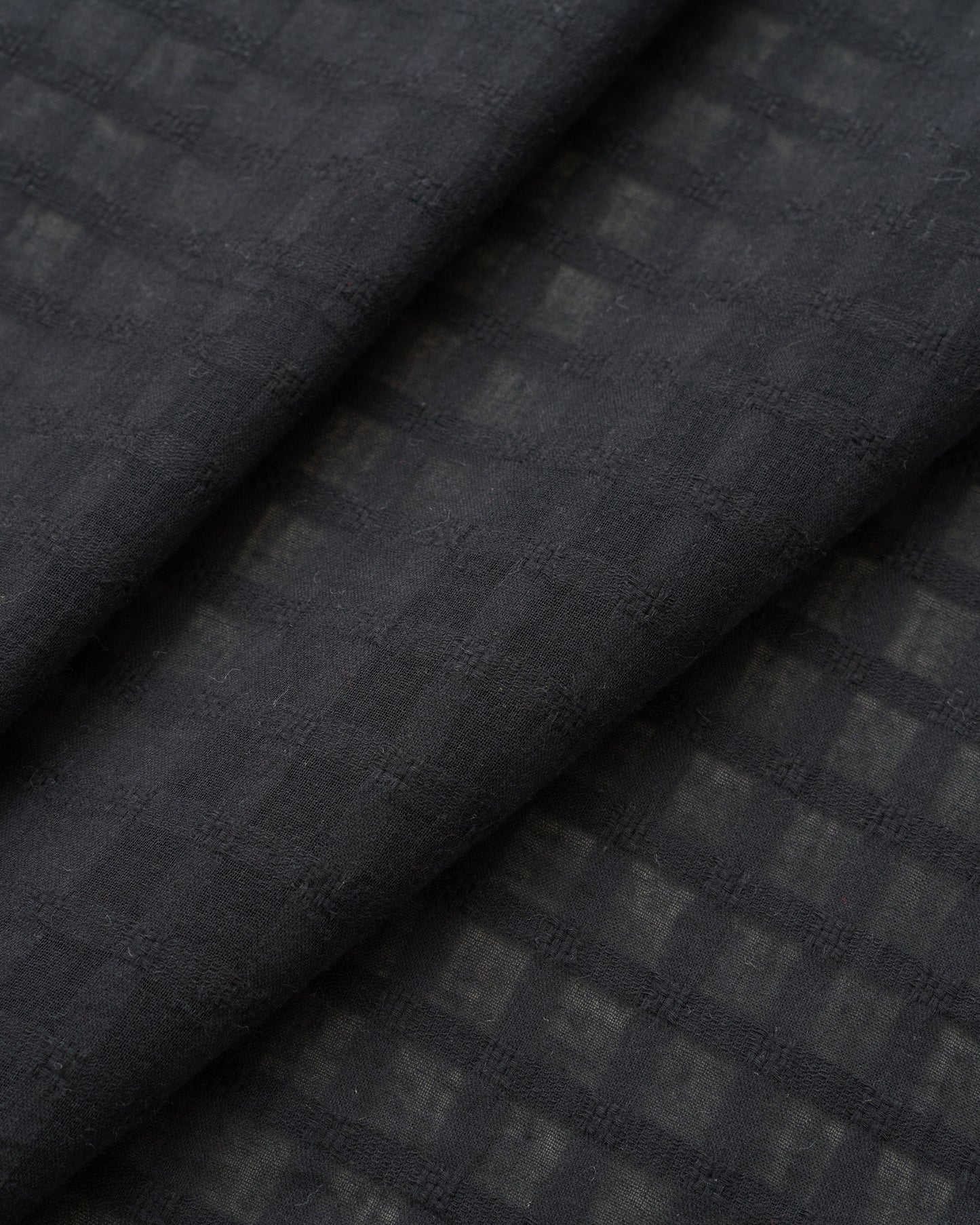 Black Grid Check Dobby Cotton