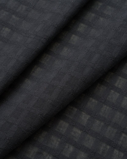 Black Grid Check Dobby Cotton