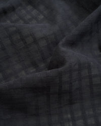 Black Grid Check Dobby Cotton