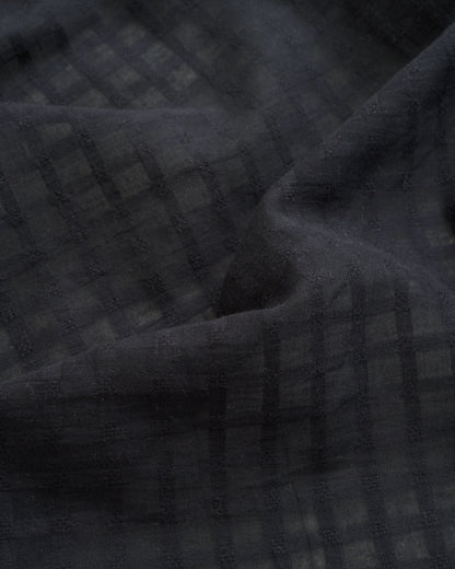 Black Grid Check Dobby Cotton