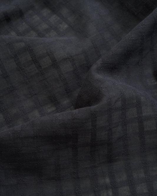 Black Grid Check Dobby Cotton