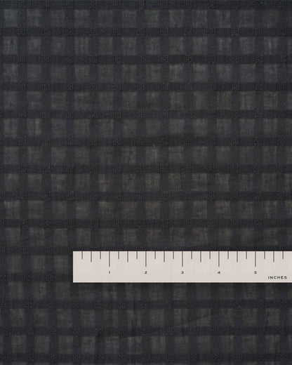 Black Grid Check Dobby Cotton