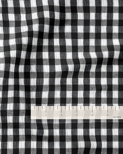 Black Medium Gingham Cotton Seersucker
