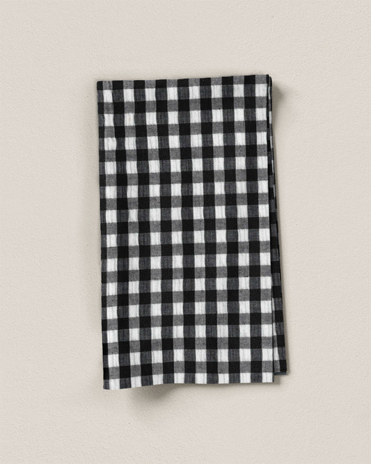 Black Medium Gingham Cotton Seersucker