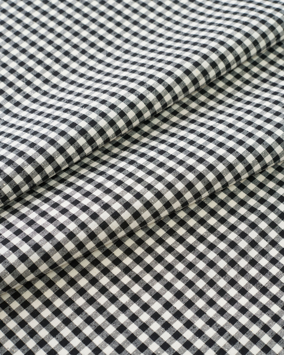 Black Micro Gingham Luxury Cotton Silk