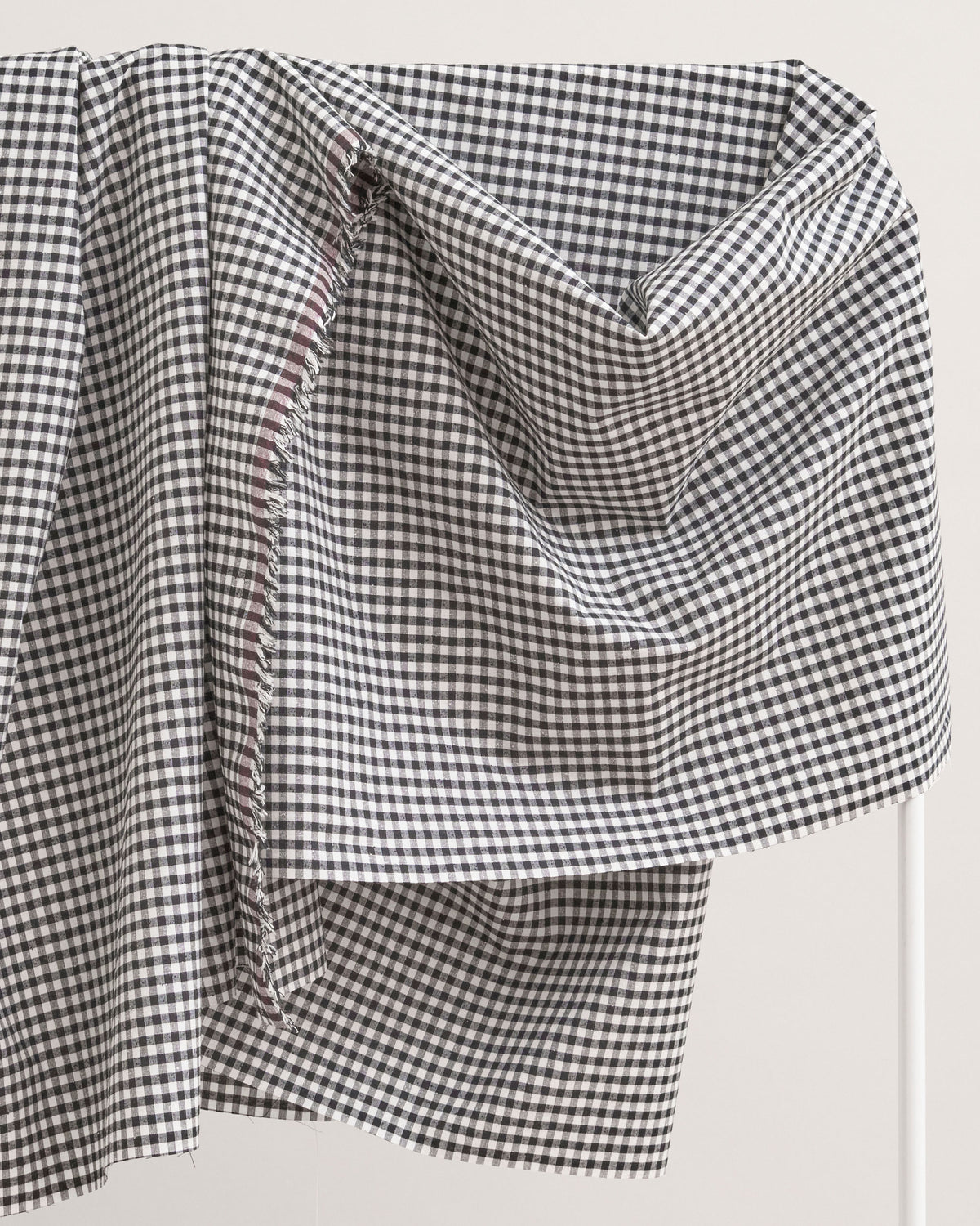 Black Micro Gingham Luxury Cotton Silk
