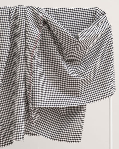 Black Micro Gingham Luxury Cotton Silk