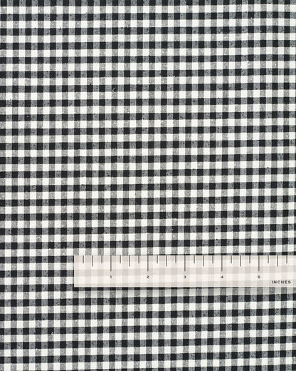 Black Micro Gingham Luxury Cotton Silk