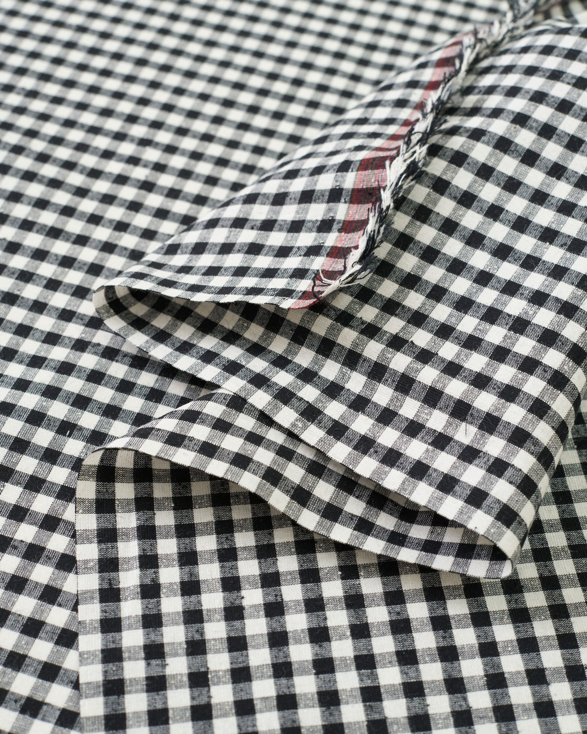 Black Micro Gingham Luxury Cotton Silk