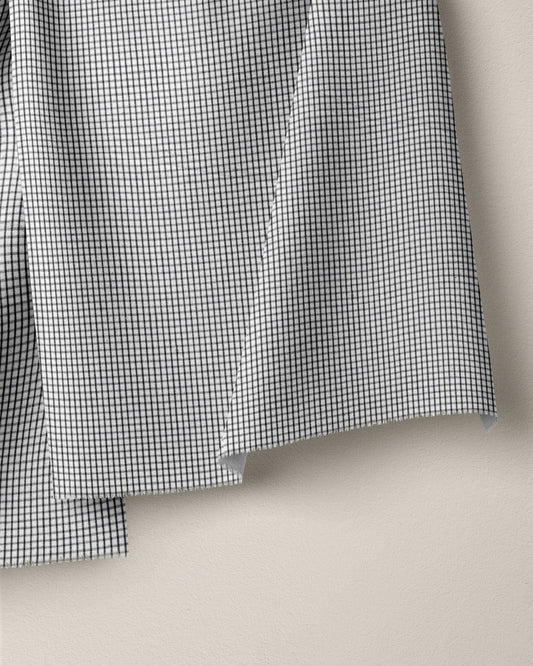 Black Mini Check Cotton Shirting