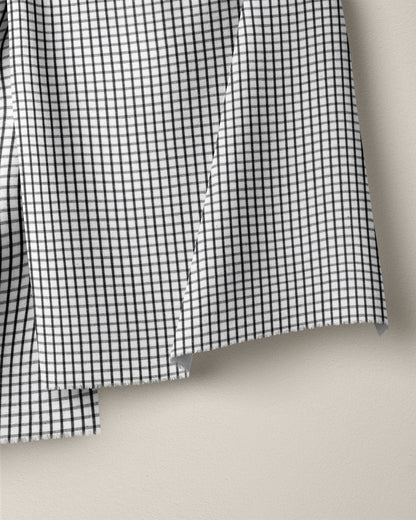 Black Small Check Cotton Shirting