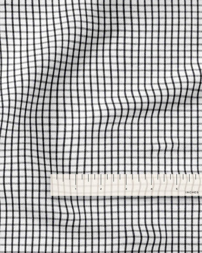 Black Small Check Cotton Shirting