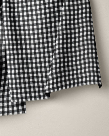 Black Small Gingham Cotton Seersucker