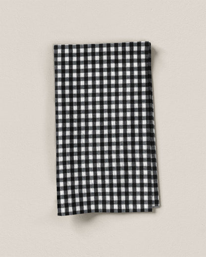 Black Small Gingham Cotton Seersucker