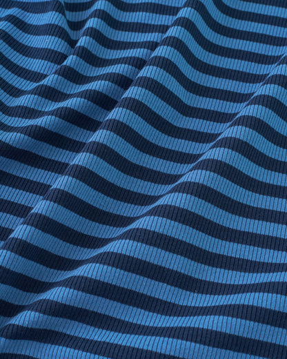Blue and Blue Wide Stripe Rib Knit
