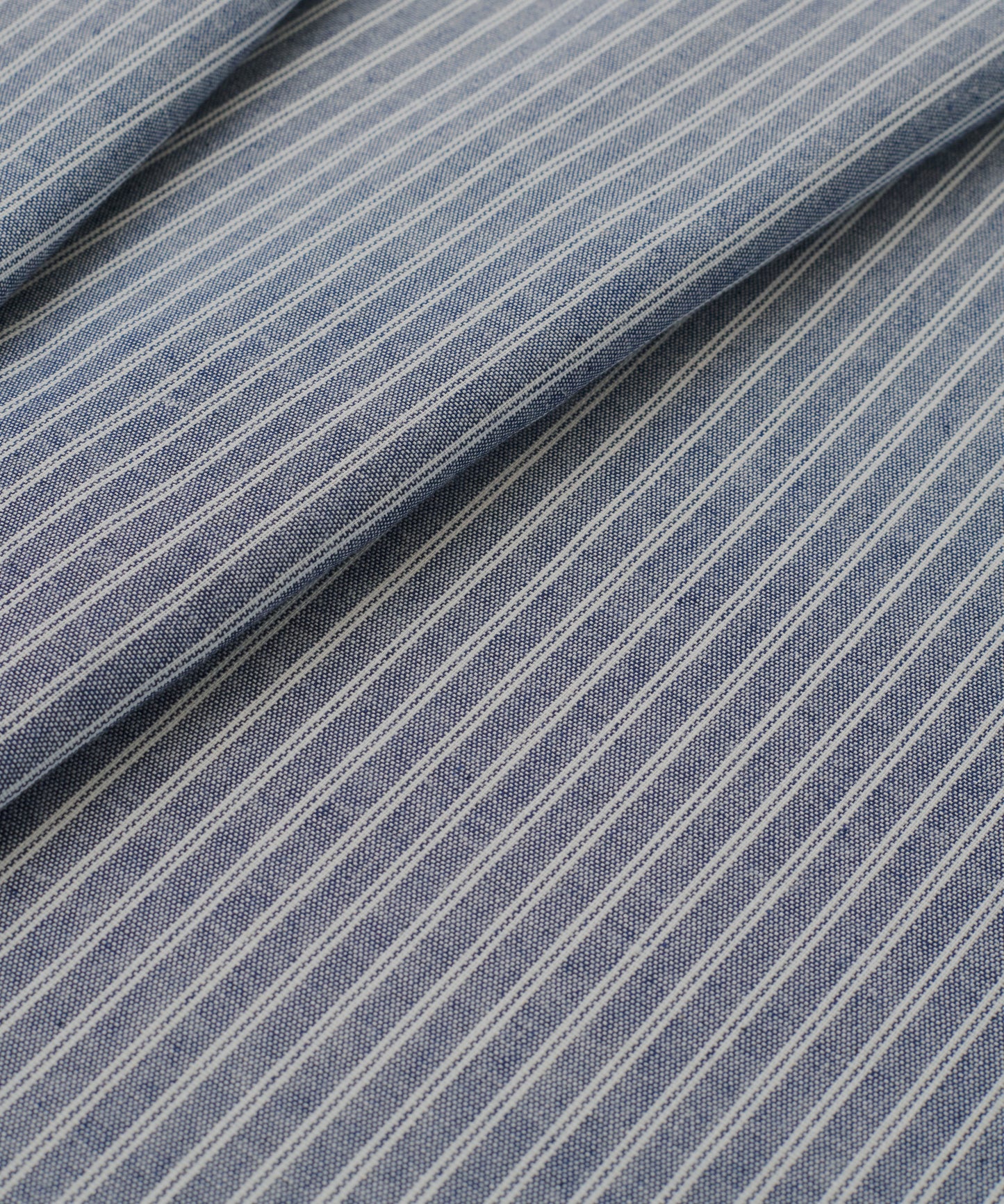 Blue and White Double Stripe Linen Cotton
