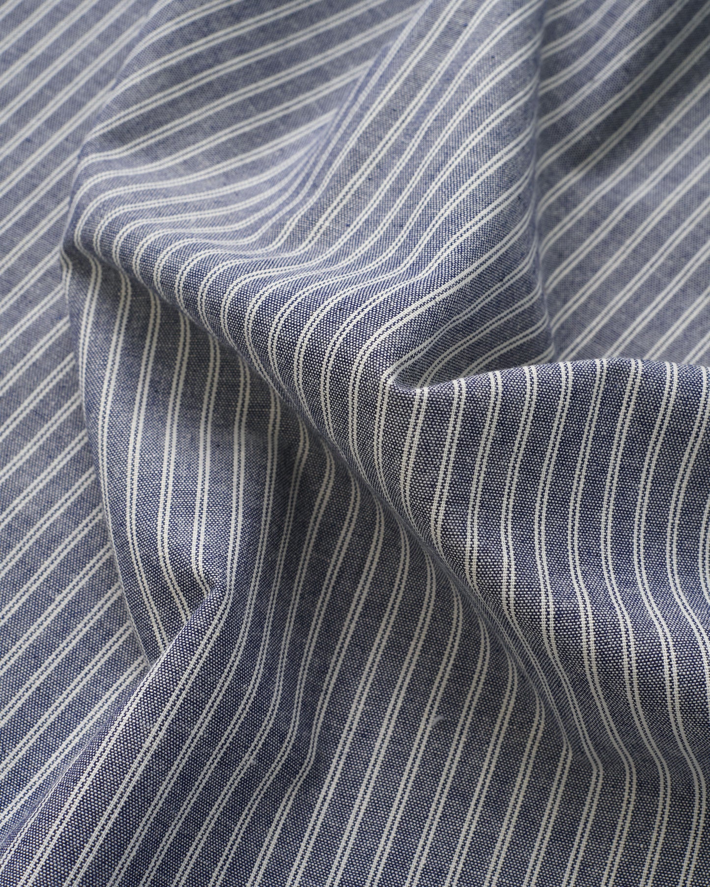 Blue and White Double Stripe Linen Cotton