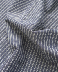 Blue and White Double Stripe Linen Cotton