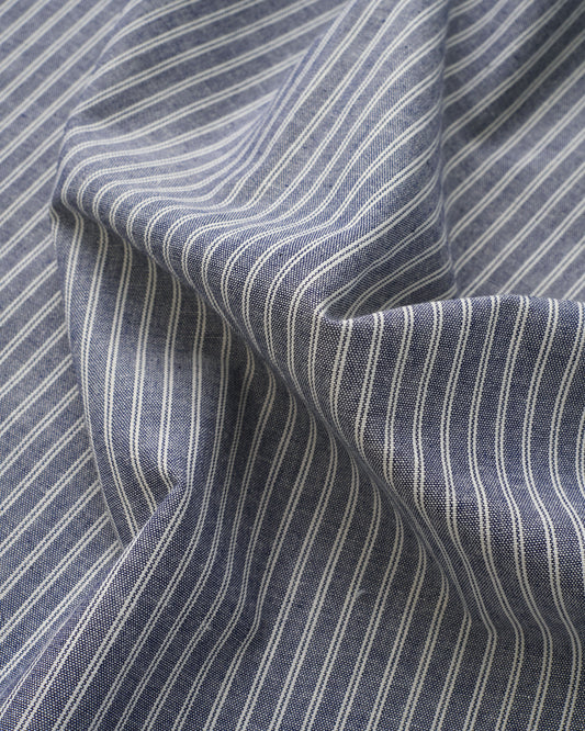 Blue and White Double Stripe Linen Cotton