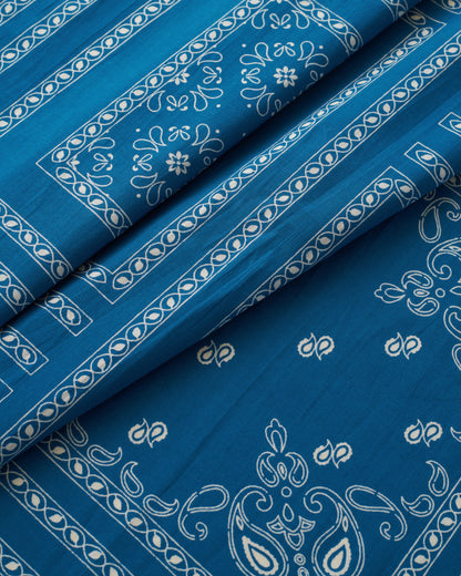 Blue Bandana Block Print