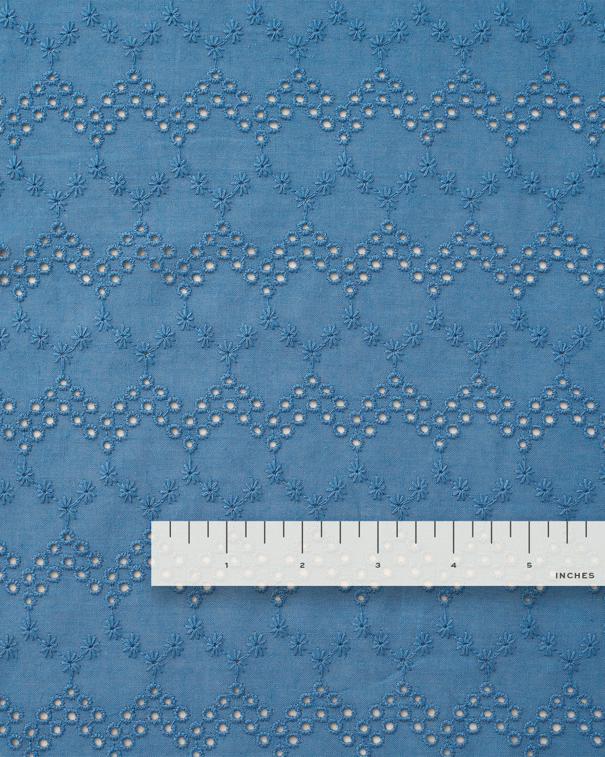 Blue Honeycomb Cotton Eyelet