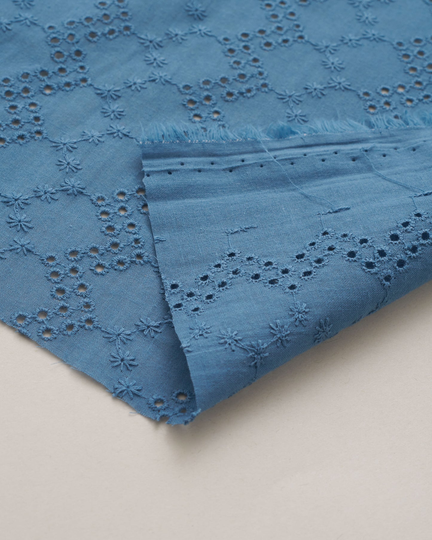Blue Honeycomb Cotton Eyelet