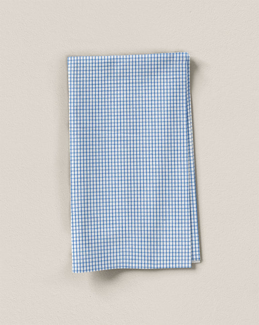 Blue Mini Check Cotton Shirting
