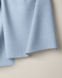 Blue Mini Check Cotton Shirting