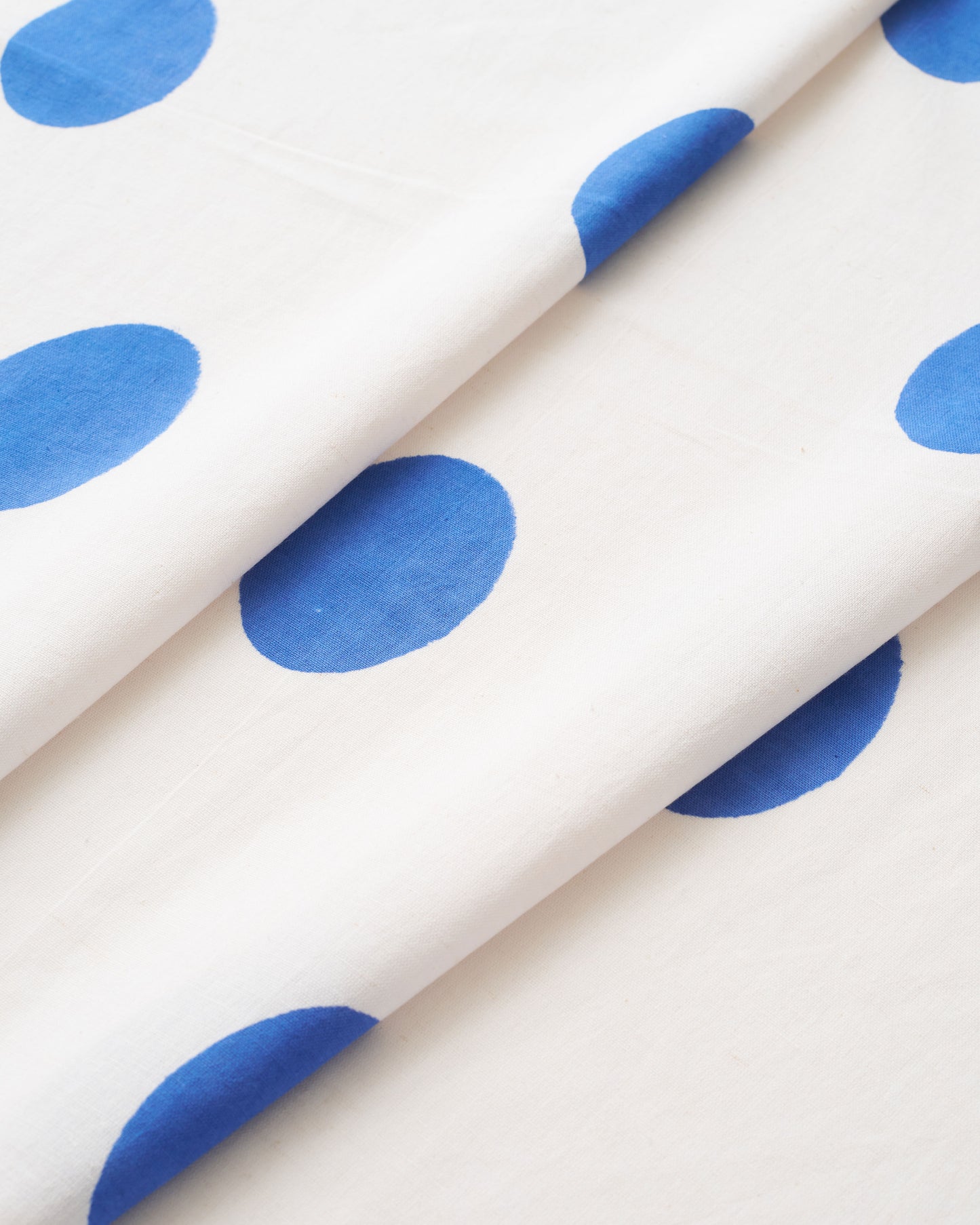 Blue Oval Dot Block Print on Cotton Flex
