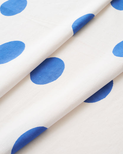 Blue Oval Dot Block Print on Cotton Flex