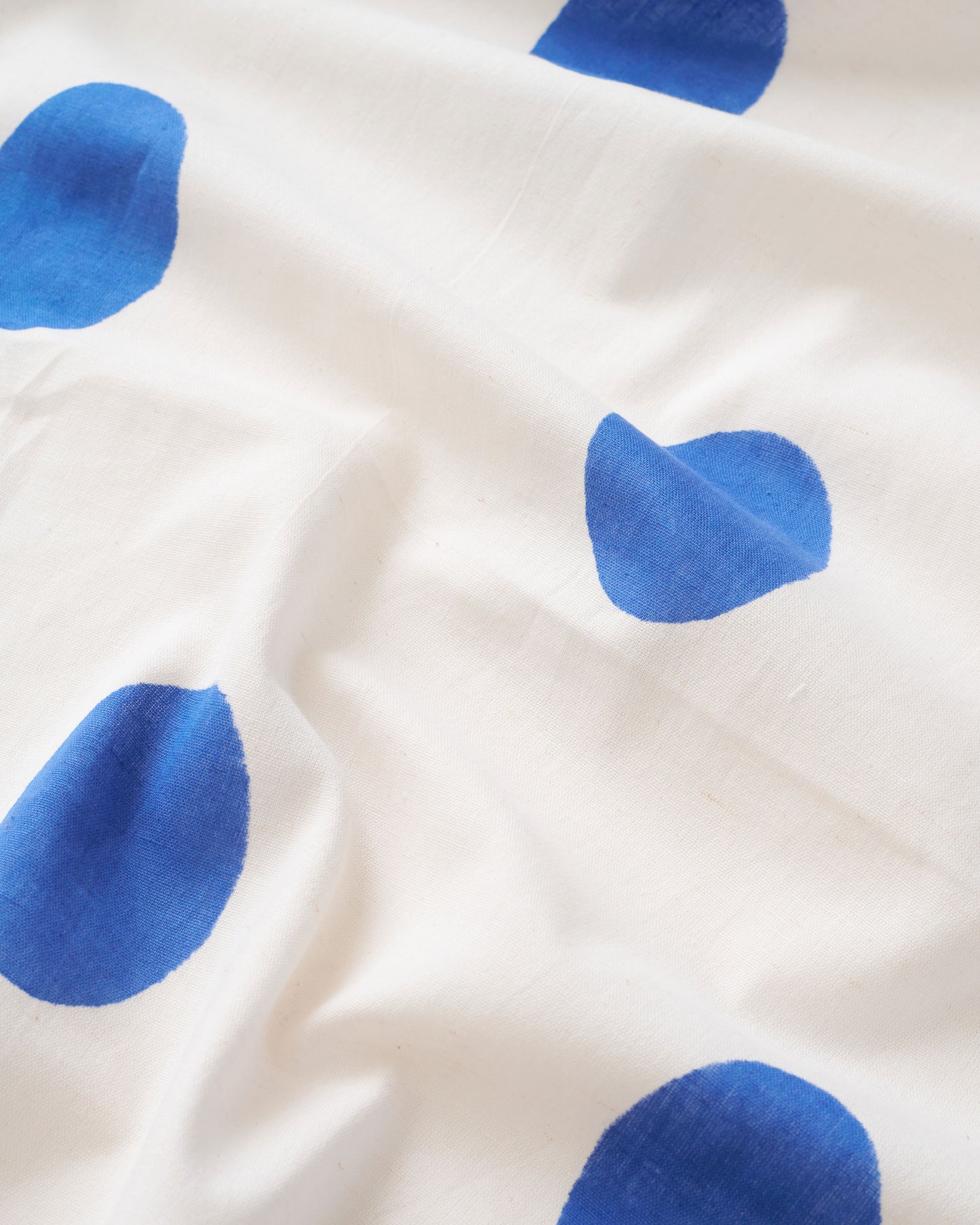 Blue Oval Dot Block Print on Cotton Flex