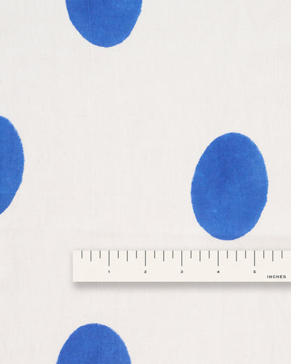 Blue Oval Dot Block Print on Cotton Flex