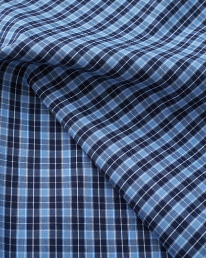 Blue 90s Plaid Cotton