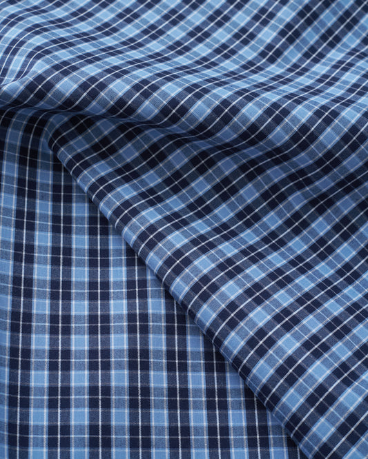 Blue 90s Plaid Cotton