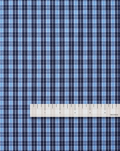 Blue 90s Plaid Cotton