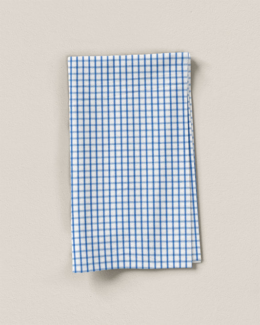 Blue Small Check Cotton Shirting