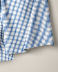 Blue Small Check Cotton Shirting