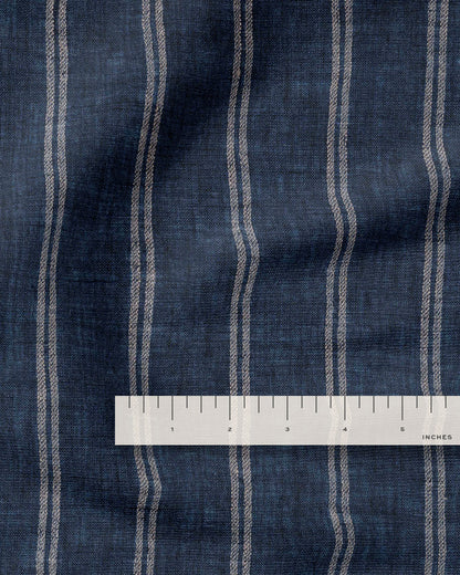 Blue Summit Twin Stripe Washed Linen