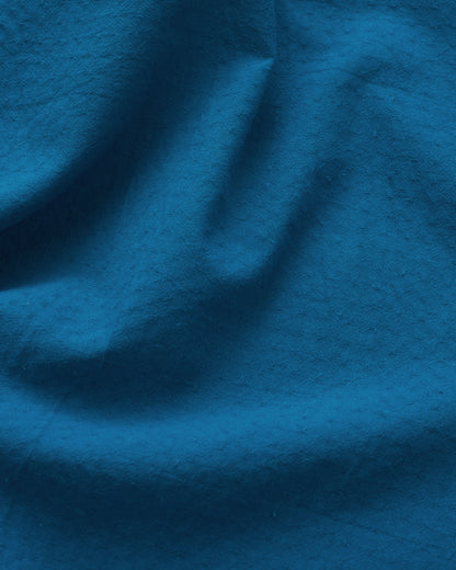 Blue Teal Tiny Dobby Check Cotton